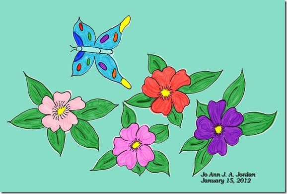 Flowers and Butterfly